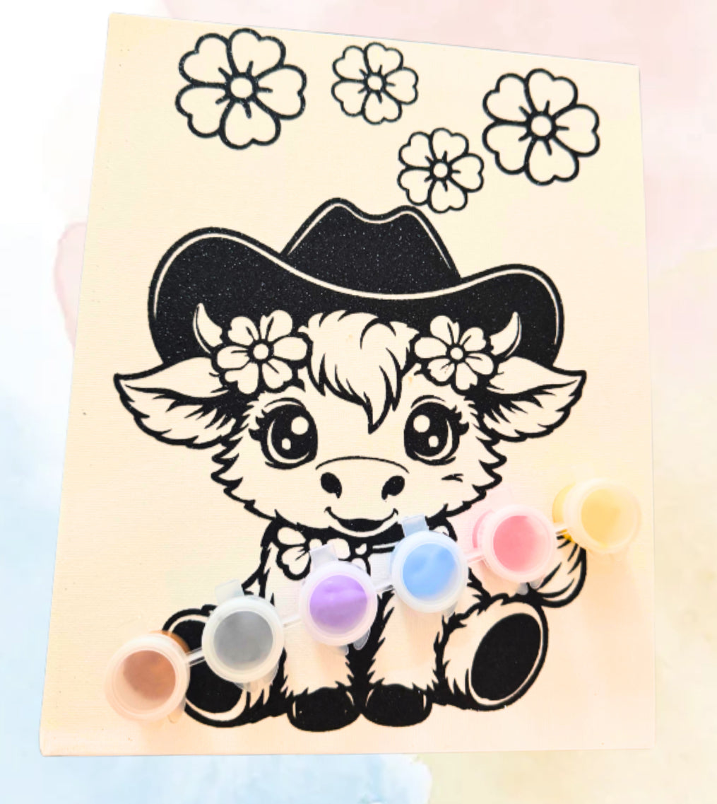 Highland Cow Paint Set